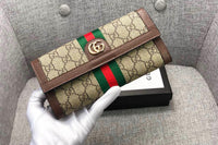 Beige / Brown Monogram with Green & Red Stripe